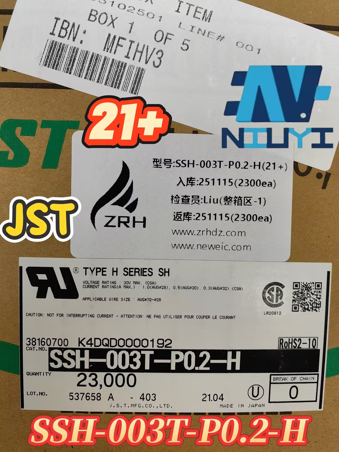 JST SSH-003T-P0.2-H CONNECTOR 21+ One-stop Purchase from Trustworthy Electronic Parts Distributor