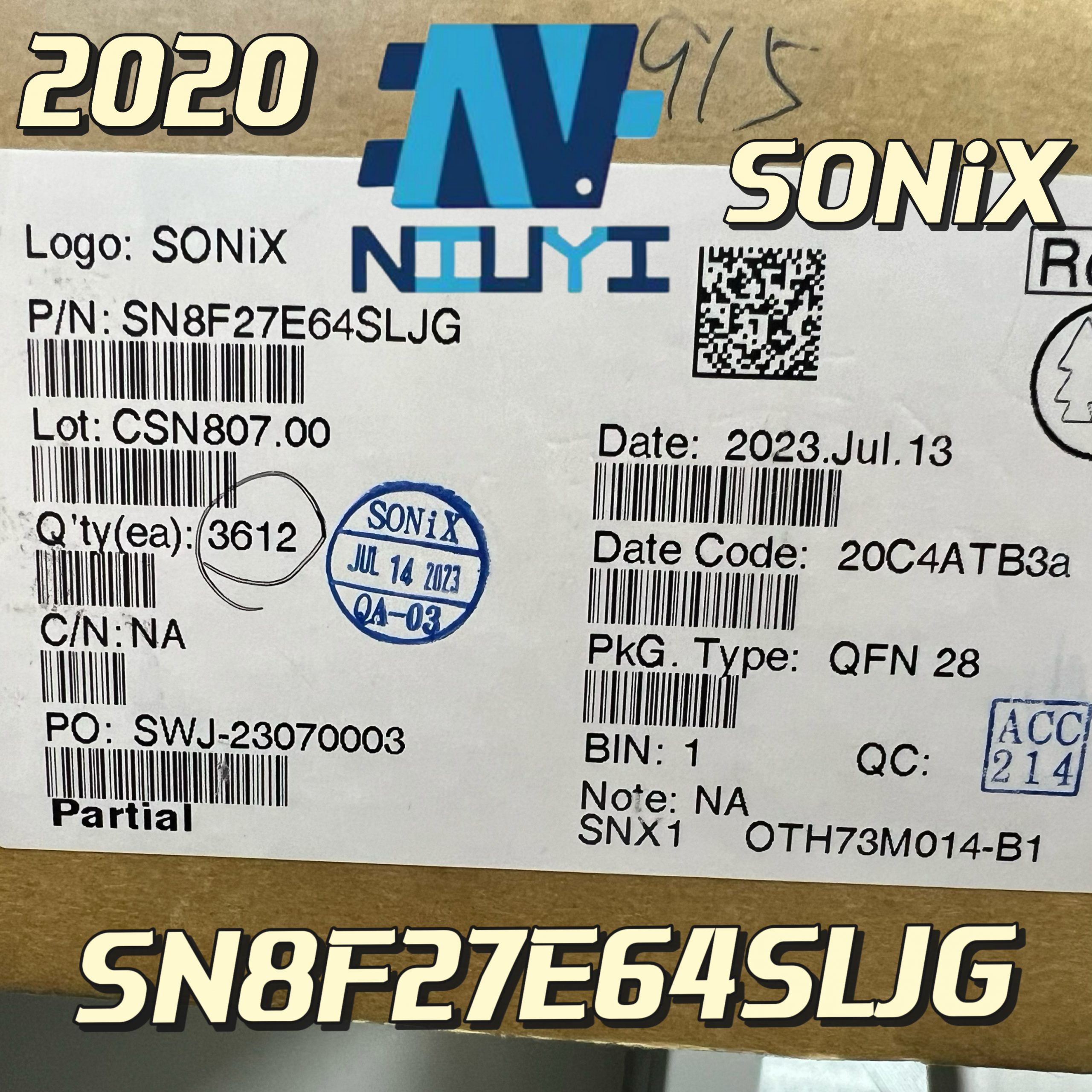 SONIX SN8F27E64SLJG QFN-28 23+ One-stop Purchase from Trustworthy Electronic Parts Distributor